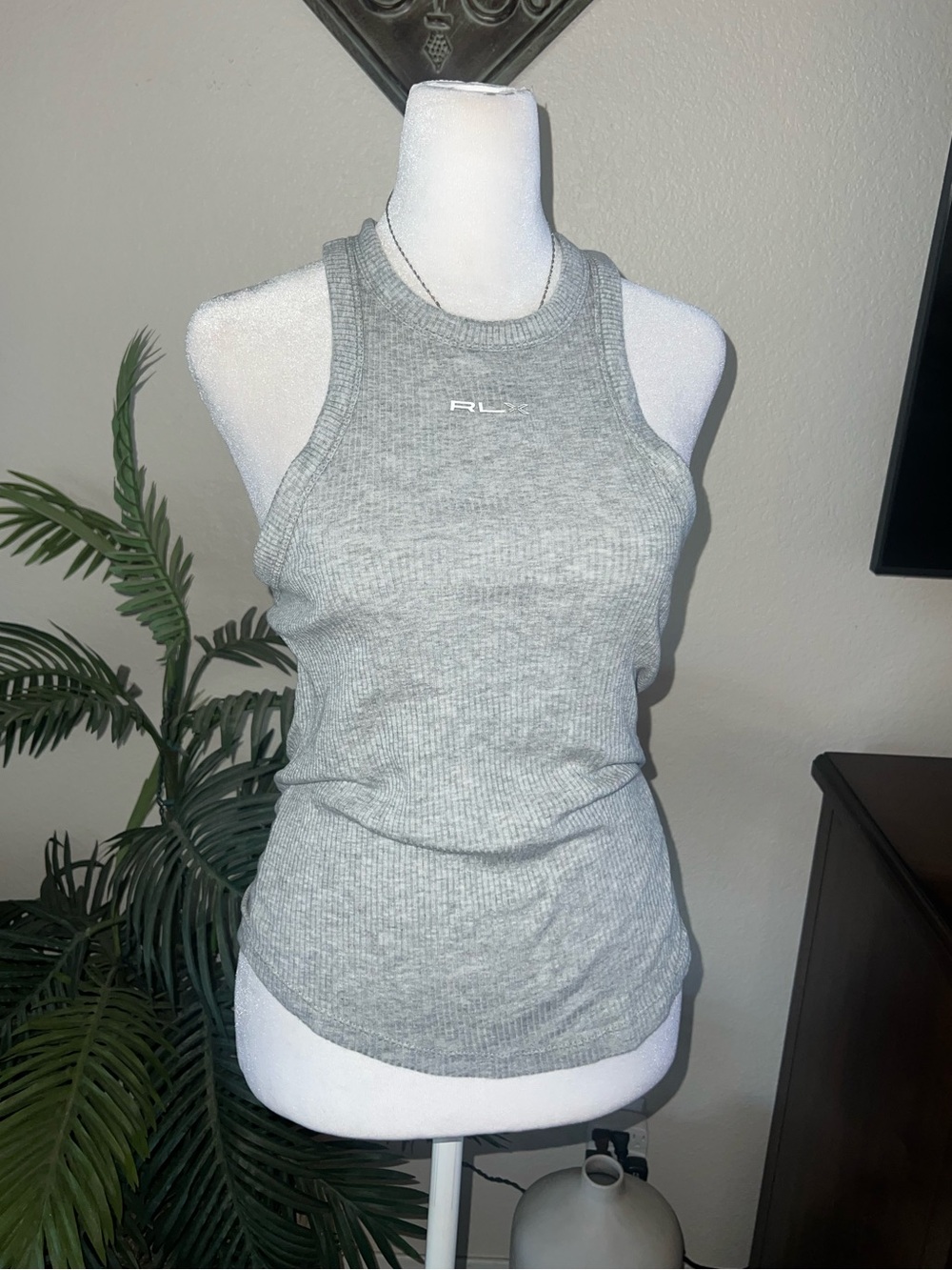 Ralph Lauren RLX Heather Gray Ribbed Tank Top